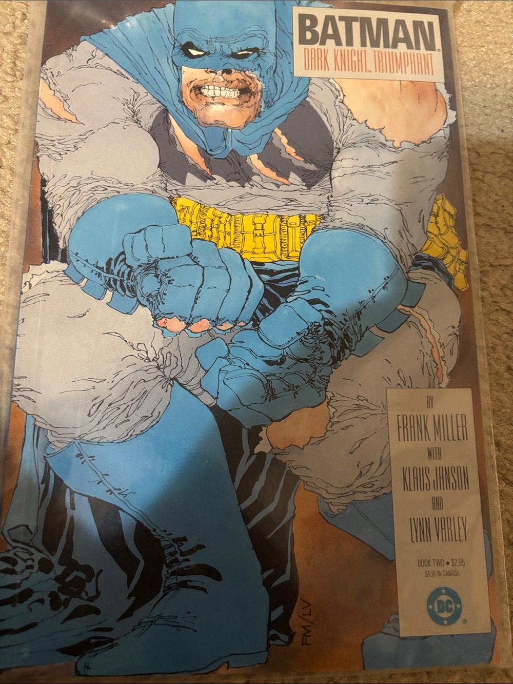 DC Batman Comic Cover in Blue, Yellow, Gray